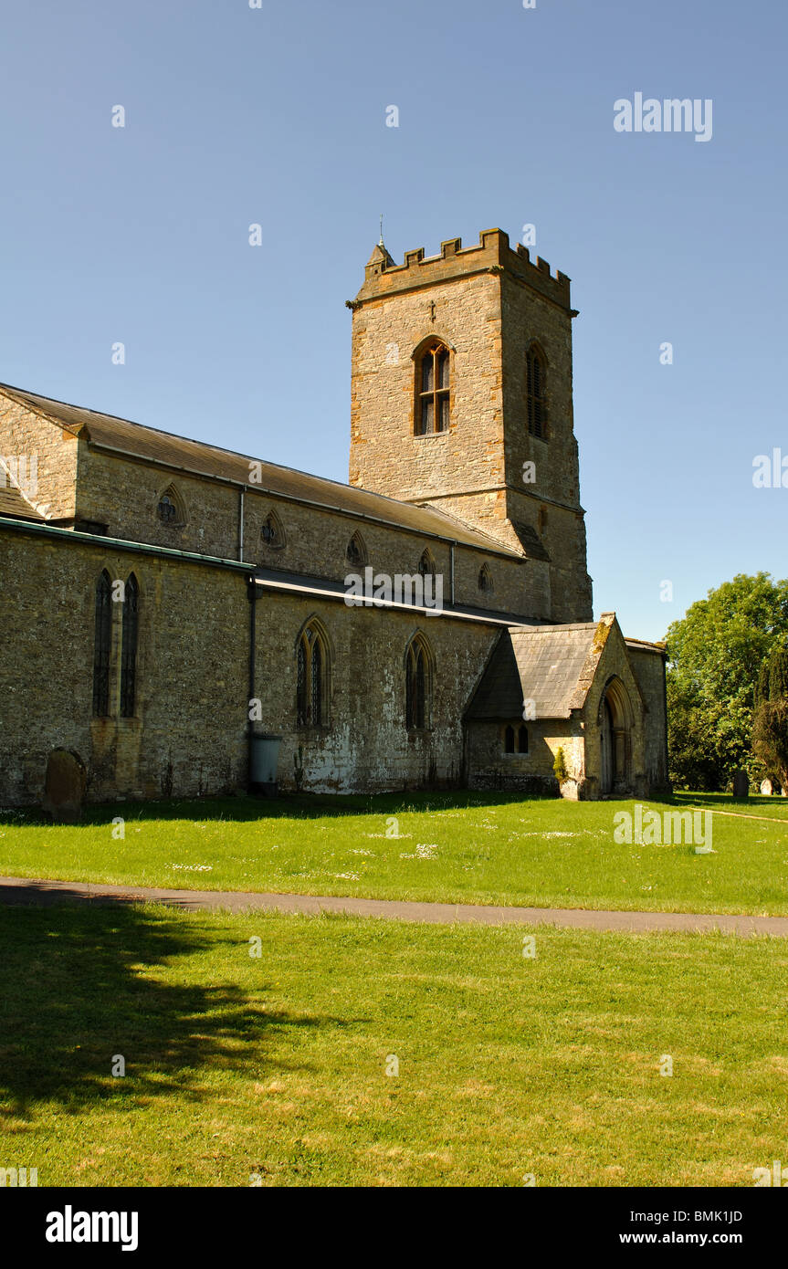 La grande église de St James, Paulerspury, Northamptonshire, England, UK Banque D'Images