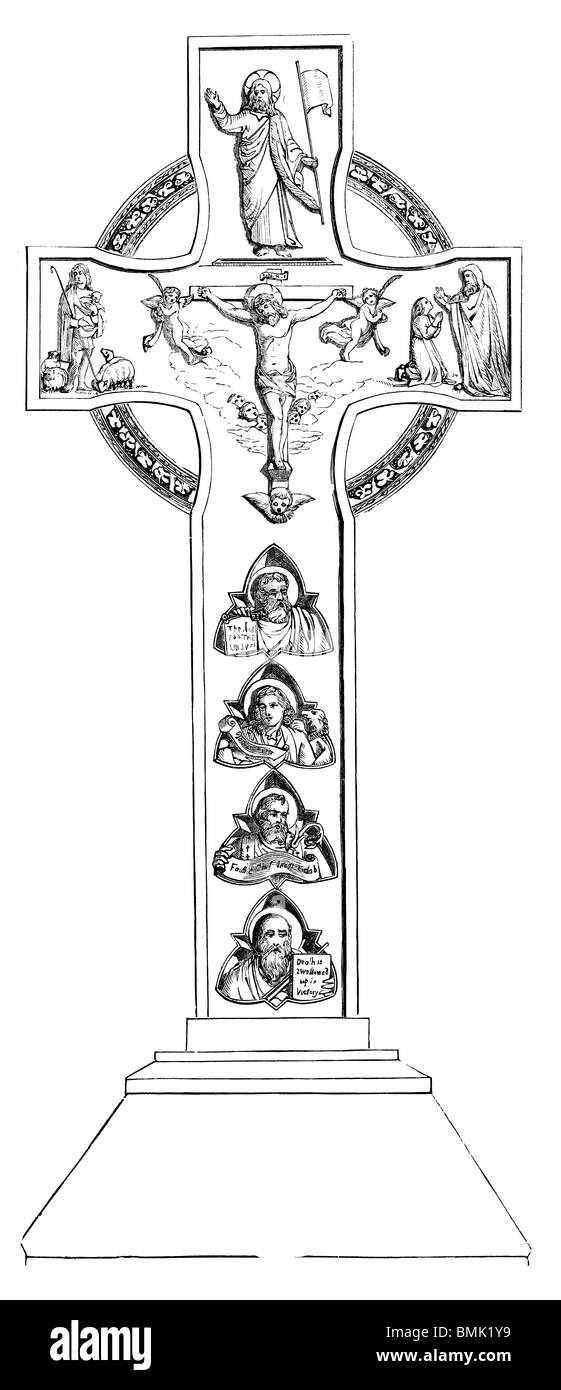 Gravure noir et blanc coupé isolé sur blanc. Illustration d'un élément d'art expose à la grande exposition de Londres 1851. Banque D'Images