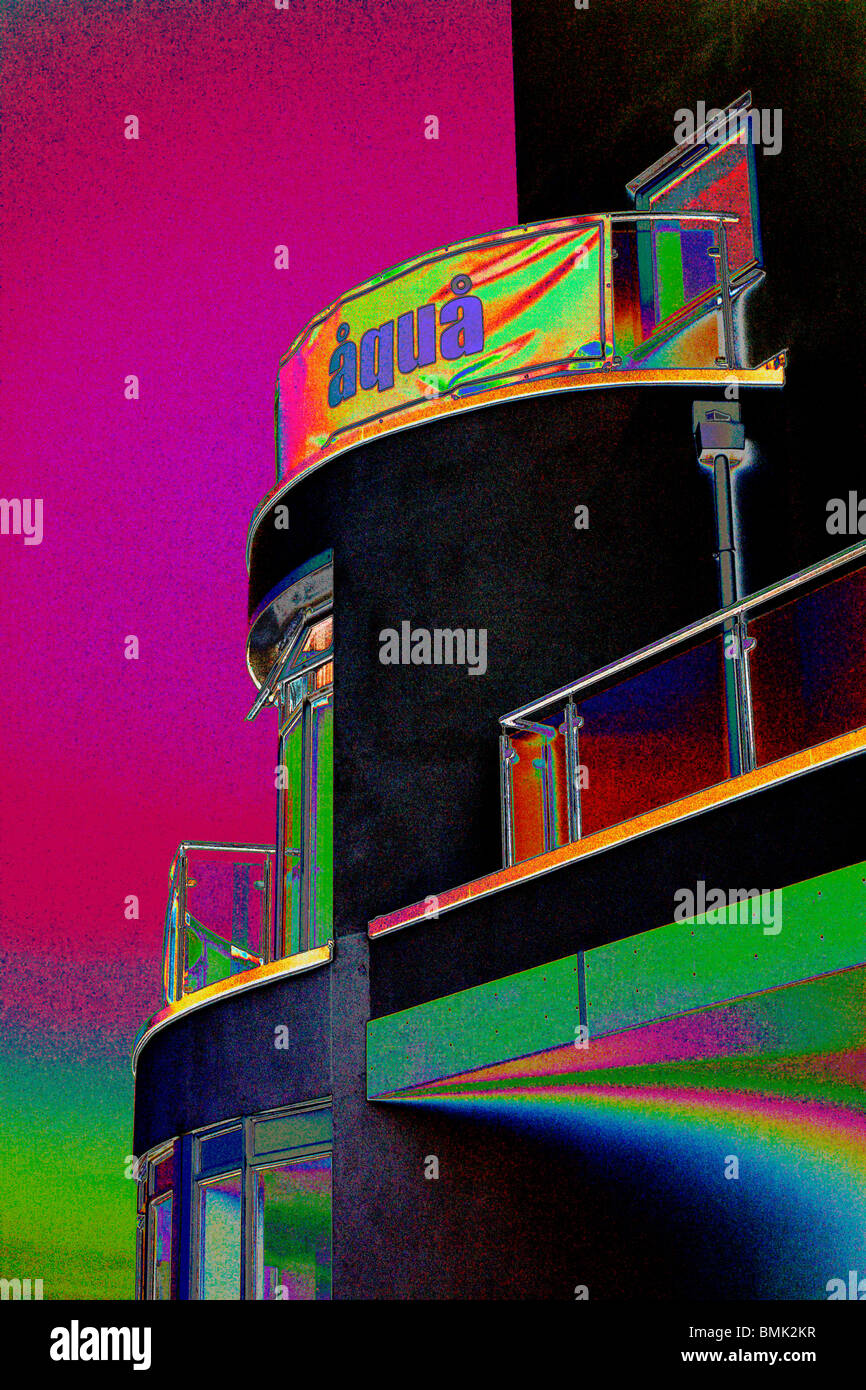 Aqua l'architecture à Poole avec effets spéciaux Banque D'Images