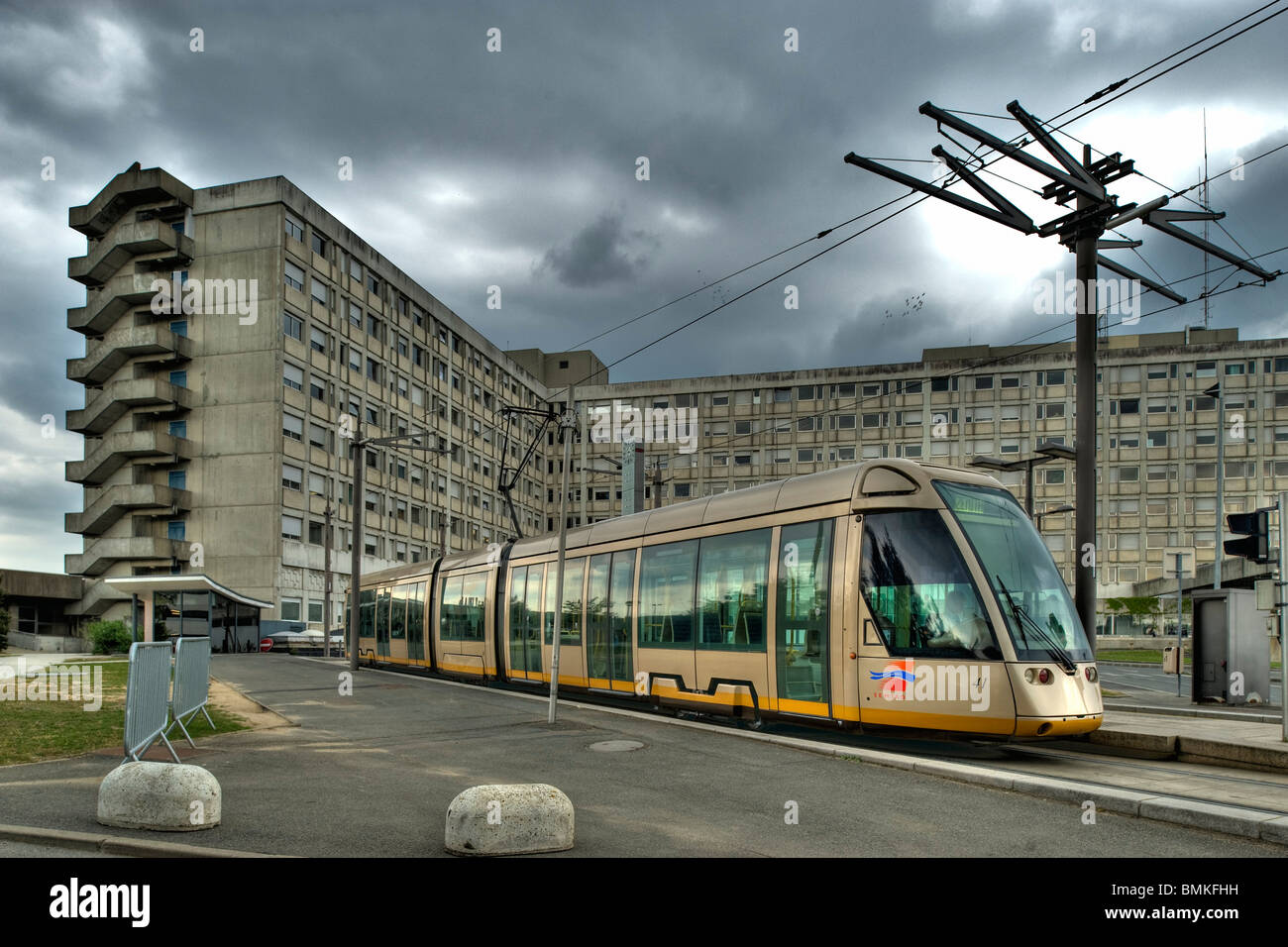 Orleans, tramways, Hôpital de la source Banque D'Images