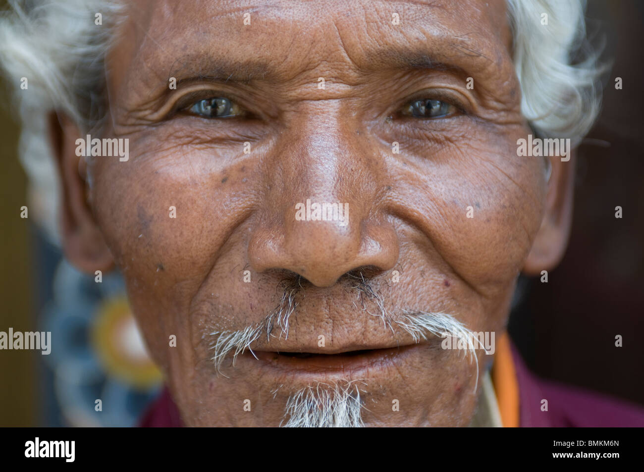 Ancien moine bouddhiste. Chimi Lhakhang. Le Bhoutan. L'Asie. Banque D'Images