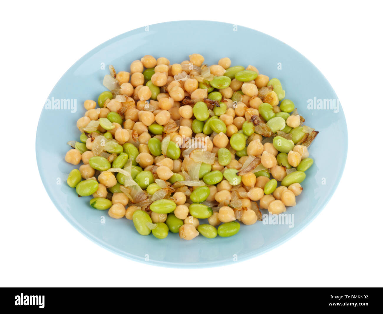 Salade de pois chiches et d'edamame Banque D'Images