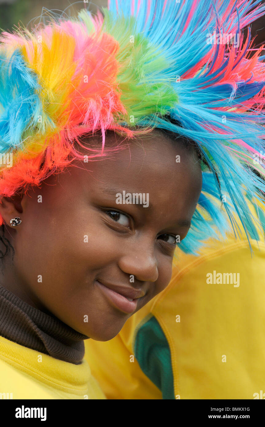 La COUPE DU MONDE 2010 AFRIQUE DU SUD FANS REGARDER PREMIER MATCH CONTRE LE MEXIQUE Banque D'Images