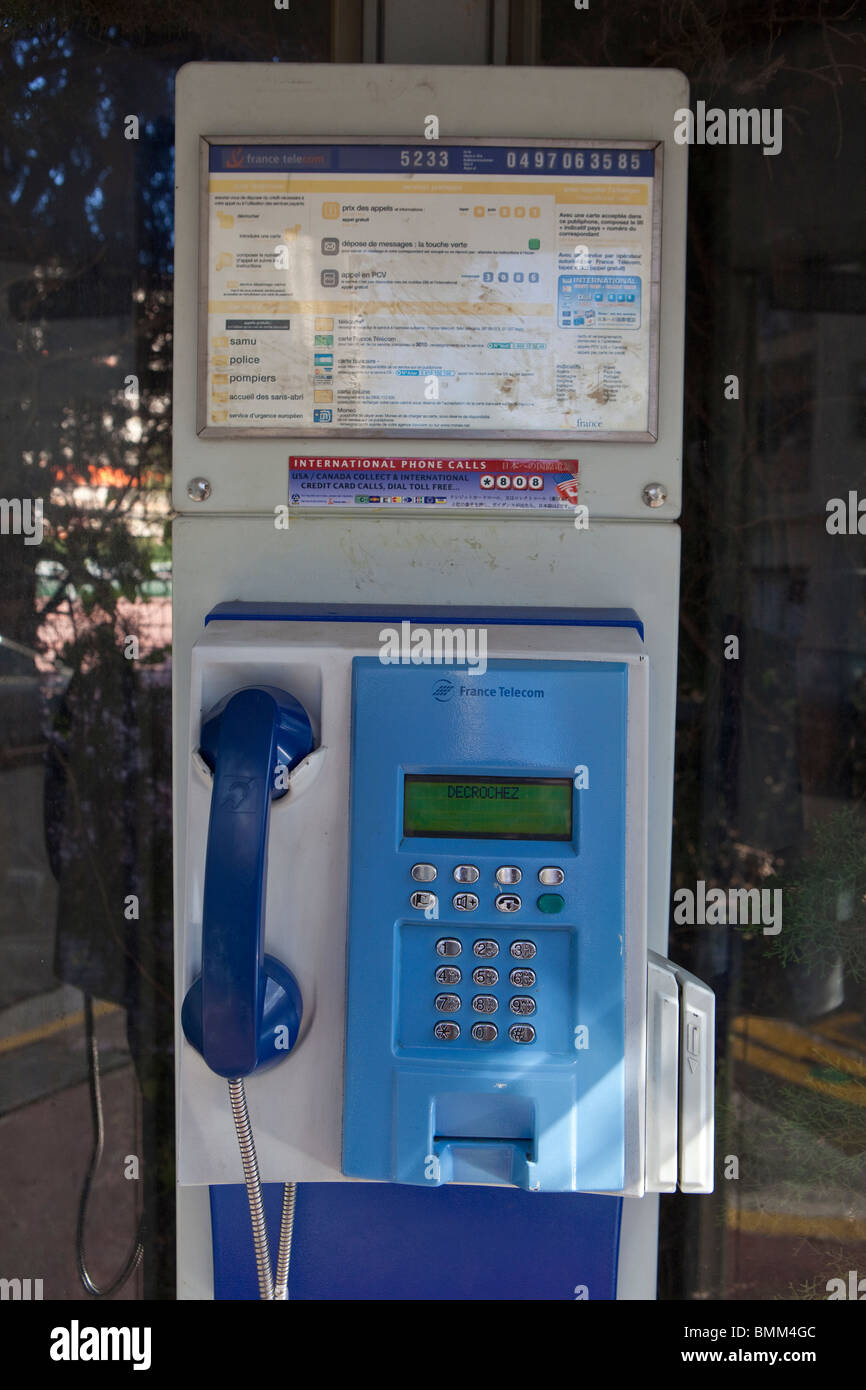 Le téléphone public, Cannes, France, Europe Banque D'Images