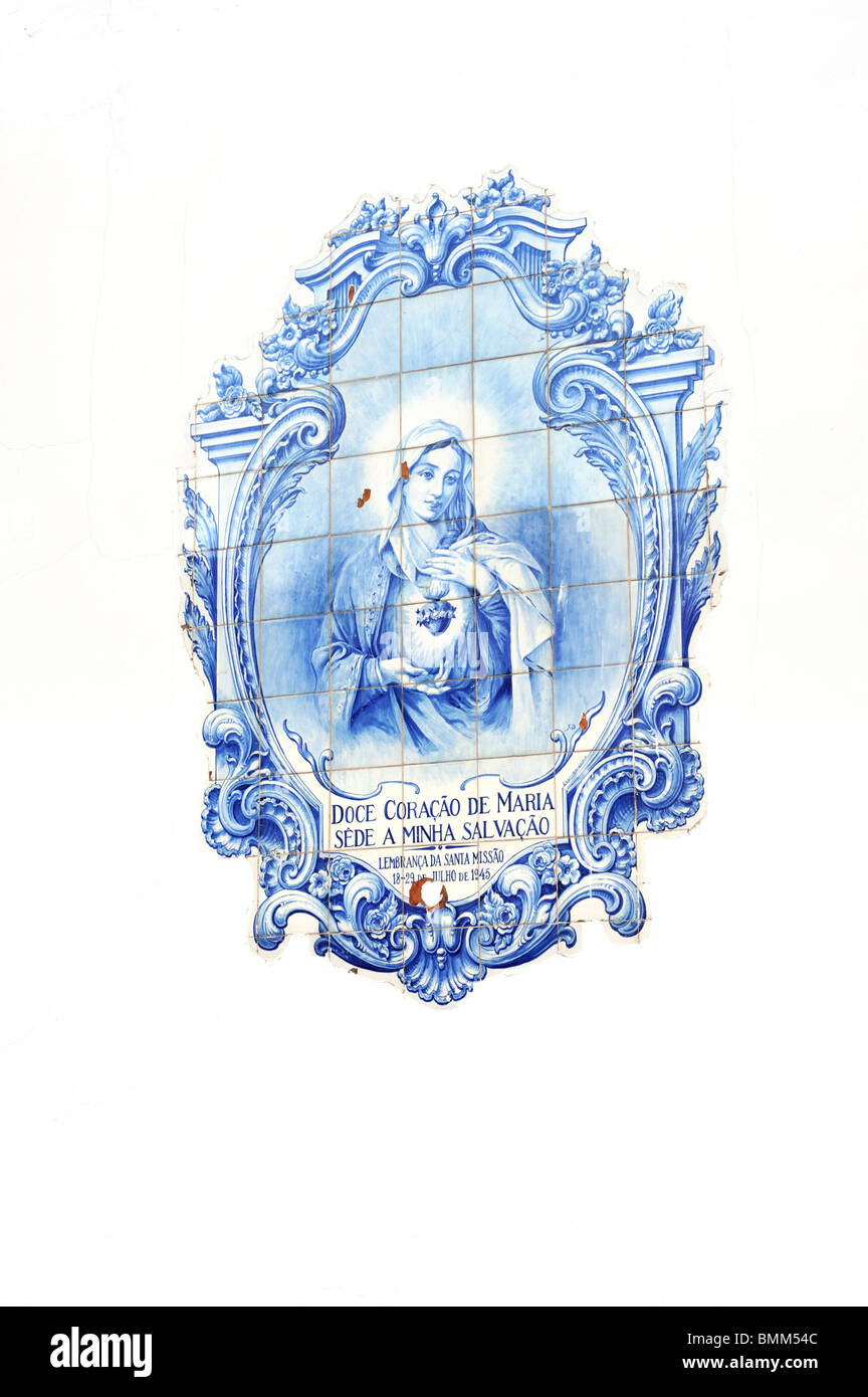 Azulejos - carreaux portugais, église paroissiale, Funchal, Madeira, Portugal Banque D'Images