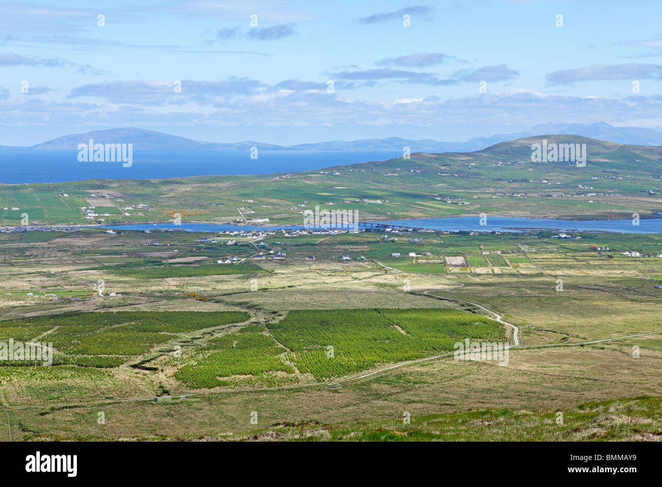 Vue panoramique de Valentia Island près de Portmagee, Ring of Kerry, République d'Irlande Banque D'Images