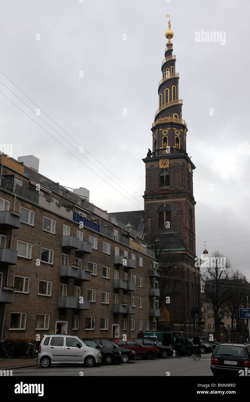 Vor Frelsers avec Copenhague Kirke Banque D'Images