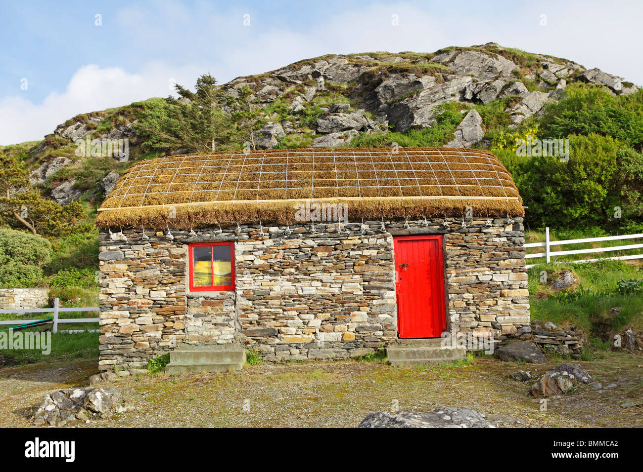 Cottage irlandais au Folk Village dans Greeneville, Co Donegal, République d'Irlande Banque D'Images