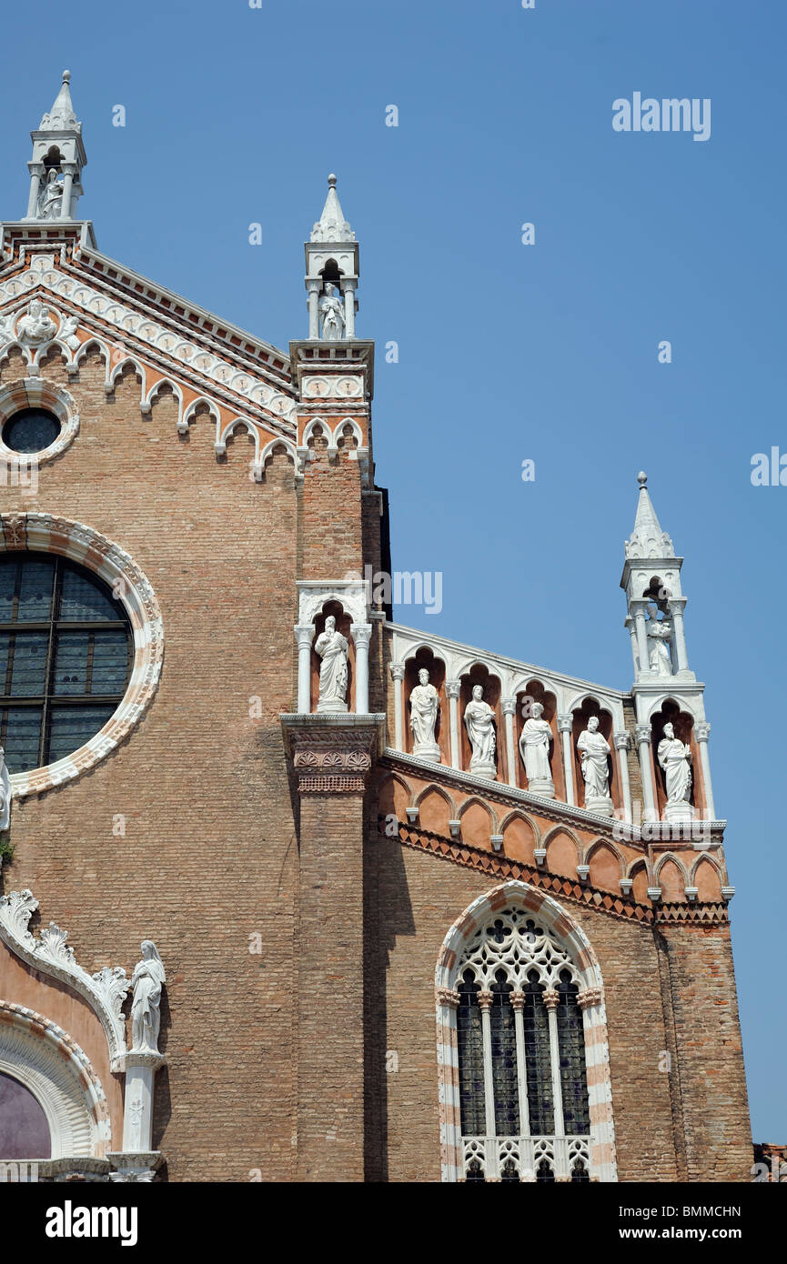 Façade de l'église Madonna dell'Orto, Venise, Italie, Banque D'Images