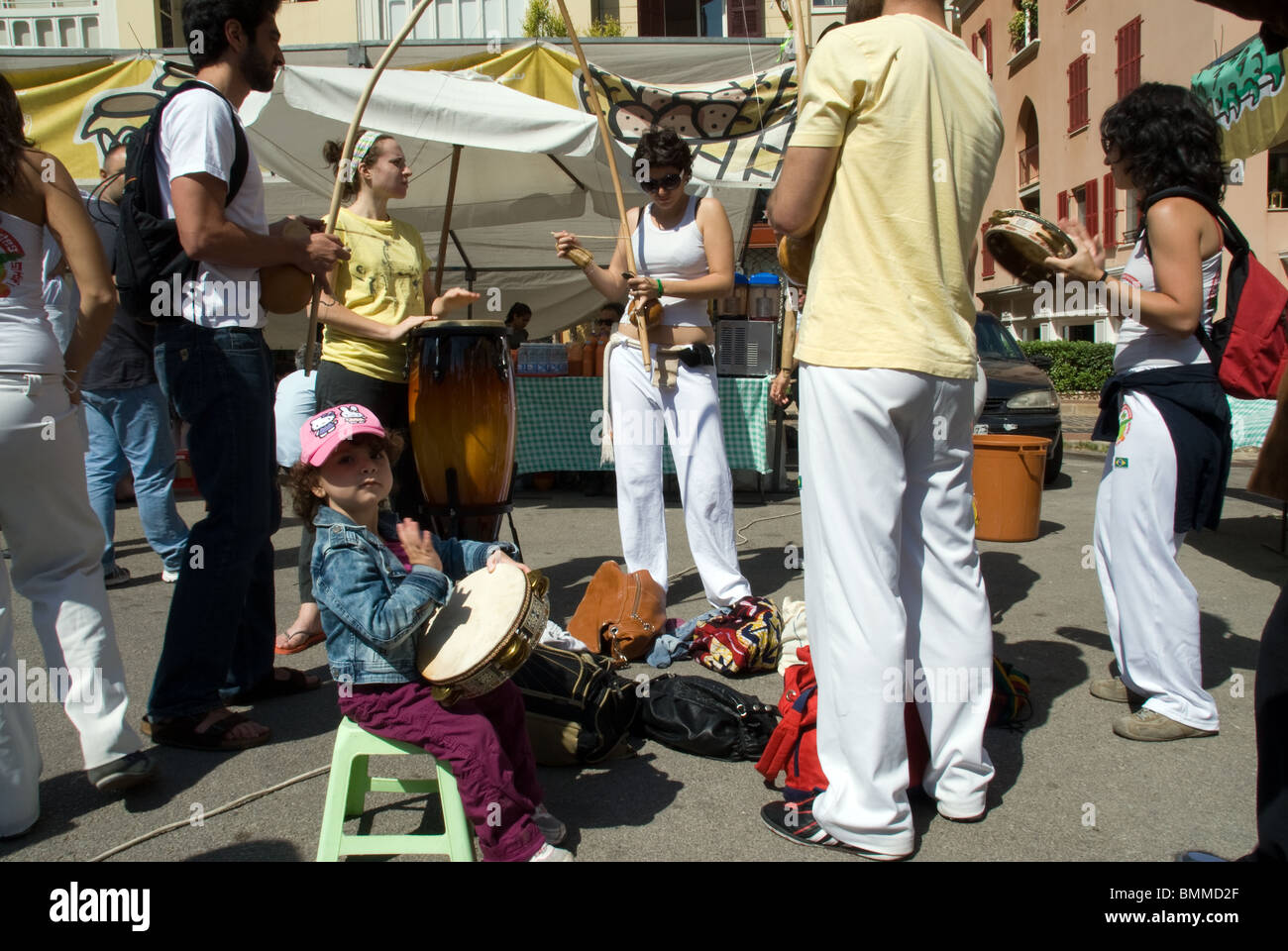 Capoeira au Liban un spectacle gratuit de la capoeira samedi matin au centre-ville de Beyrouth. Banque D'Images