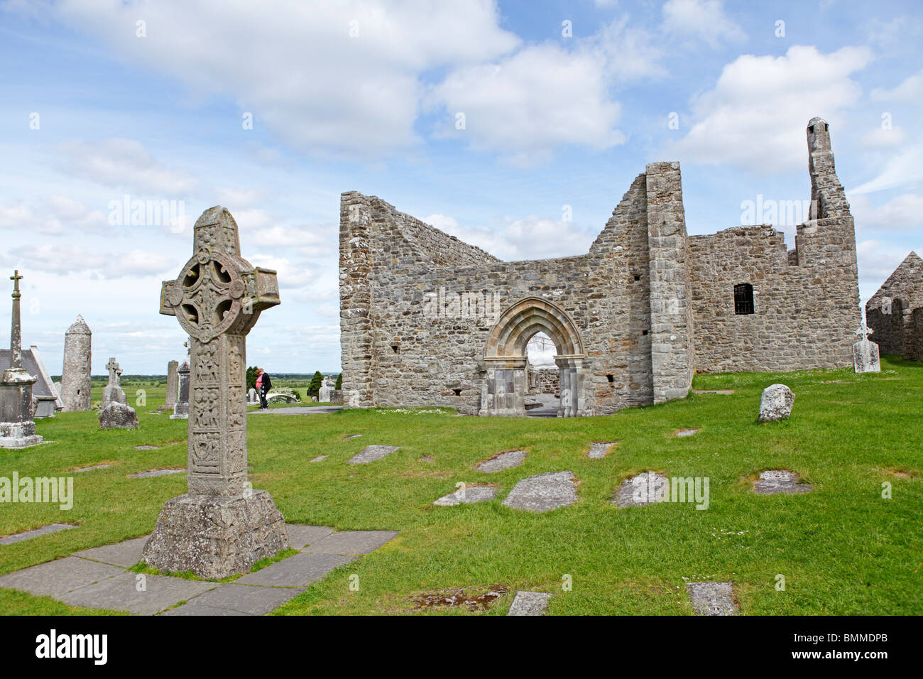 Clonmacnoice Co., monastère d'Offaly, République d'Irlande Banque D'Images