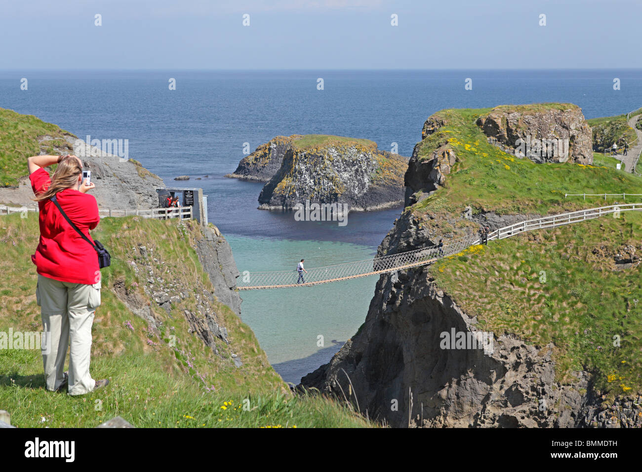 Carrick-a-rede, Ballintoy, comté d'Antrim, en Irlande du Nord Banque D'Images