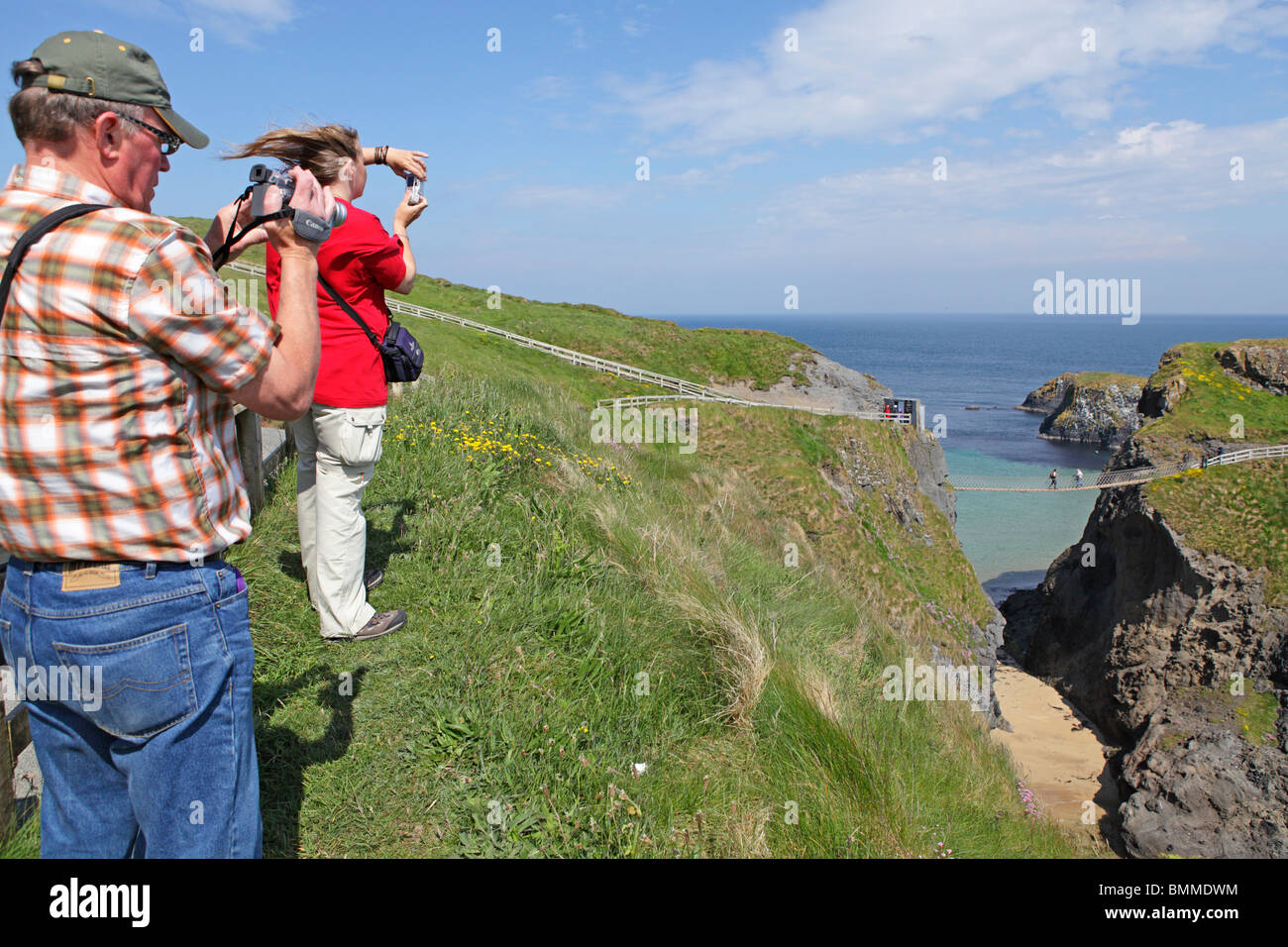 Carrick-a-rede, Ballintoy, comté d'Antrim, en Irlande du Nord Banque D'Images