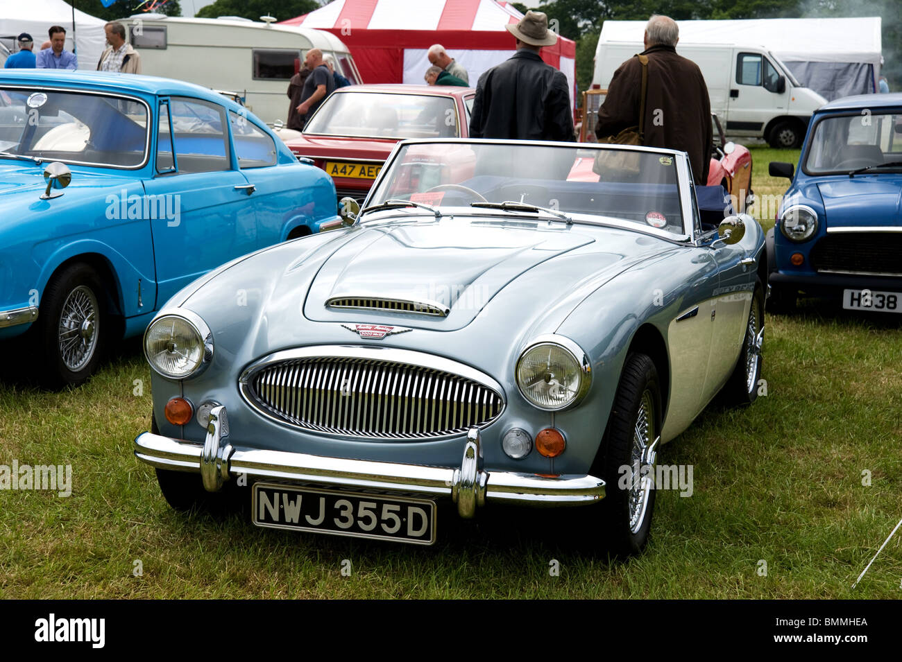 Austin Healey 3000 Mk3 sur l'affichage à l'Heskin traction Hall moteur et véhicule ancien rally Banque D'Images