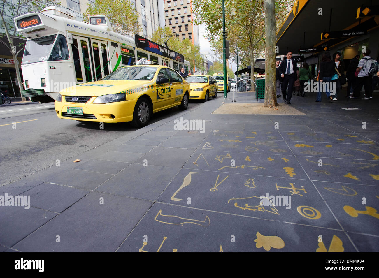 La vie de la rue à Melbourne Central Business District Banque D'Images