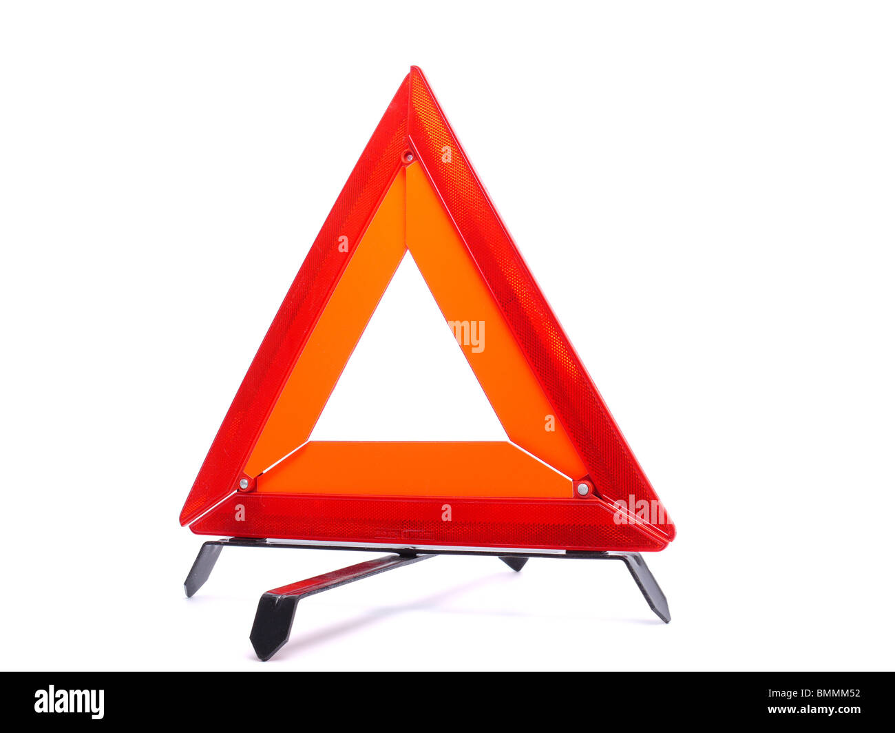 Triangle d'avertissement isolé sur fond blanc Banque D'Images
