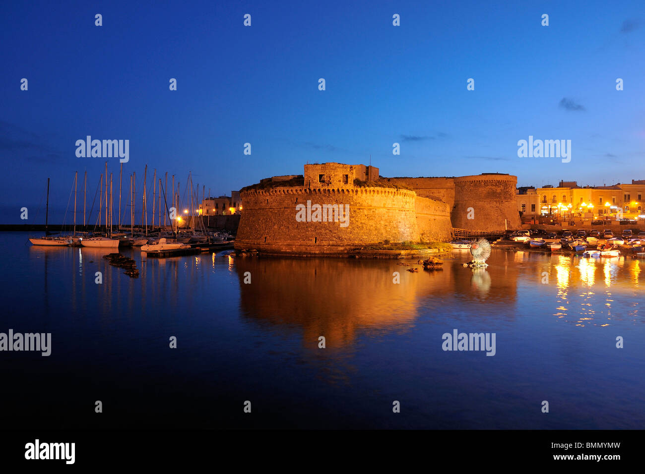 Gallipoli. L'Italie. Castello Angioino - aragonais. Banque D'Images