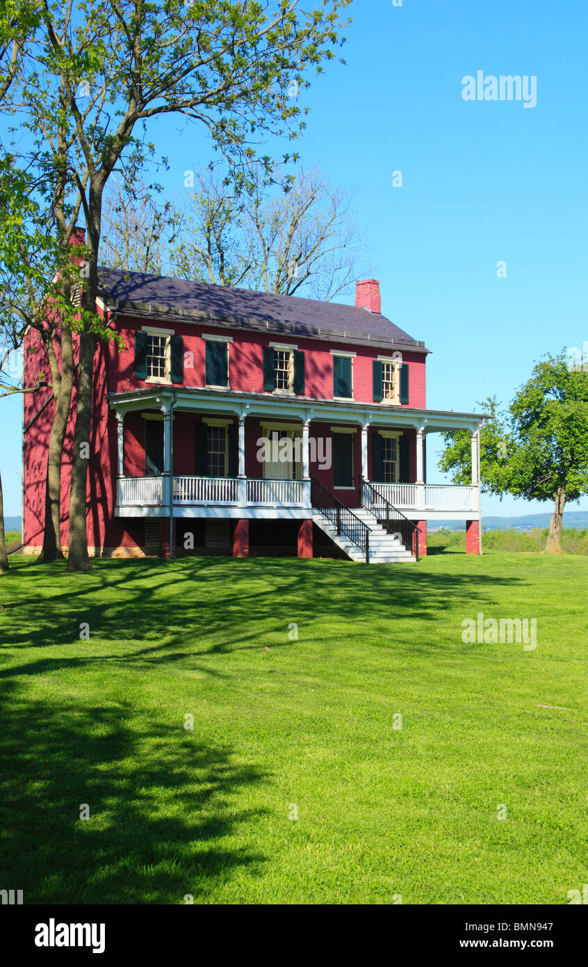 La maison de ferme Worthington, champ de bataille National Battlefield Park, Frederick, Maryland, USA Banque D'Images