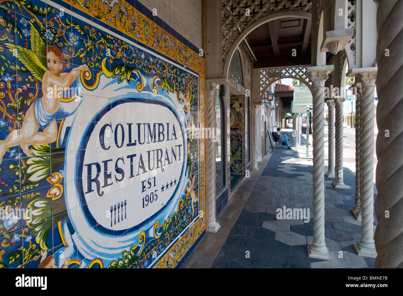 Ybor City historique et de la célèbre Columbia restaurant Tampa Florida Banque D'Images