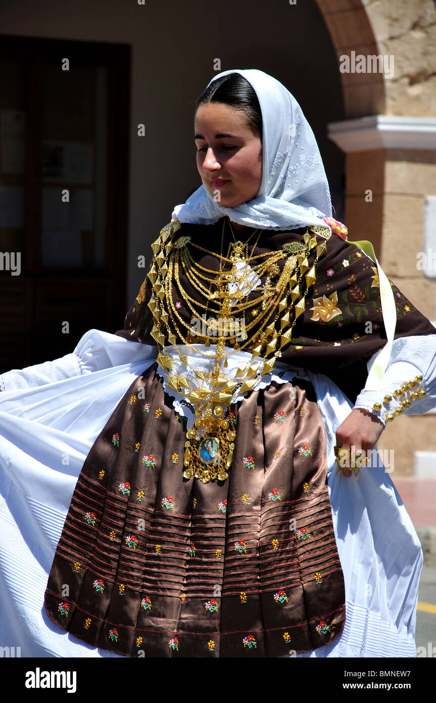 Iles Baléares de folklore, Plaça d'Espanya, Santa Eularia des Riu, Ibiza, Baléares, Espagne Banque D'Images