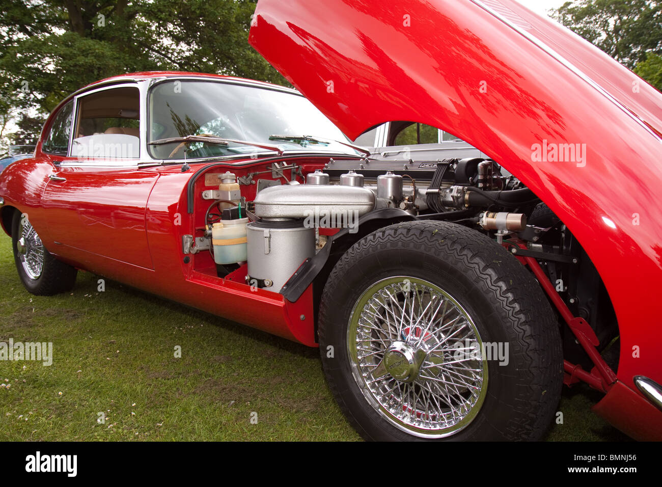 Jaguar E Type classic car Banque D'Images