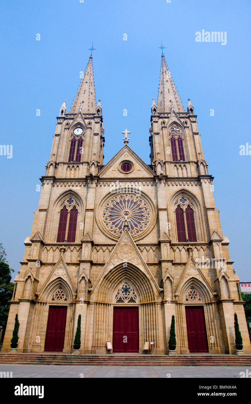Chine Guangzhou église de pierre sacré Cœur De Jésus Banque D'Images