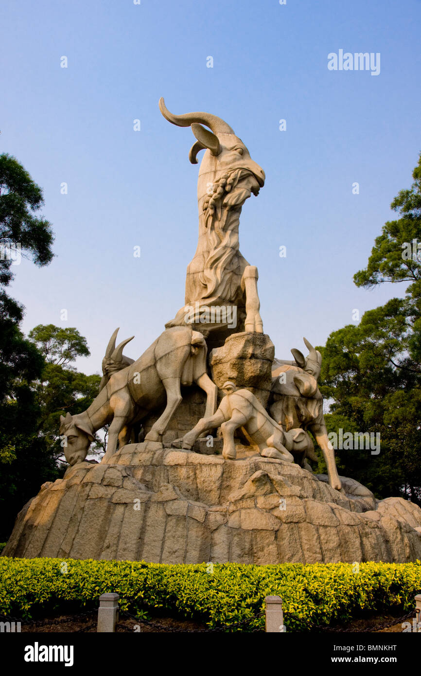 Chine Guangzhou Canton Parc Yuexiu 5 Béliers Statue Banque D'Images