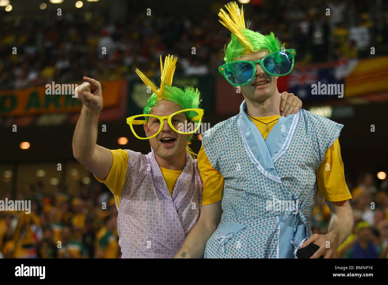 Des fans australiens de la traînée d'Allemagne/AUSTRALIE STADE DE DURBAN DURBAN, AFRIQUE DU SUD 13 Juin 2010 Banque D'Images