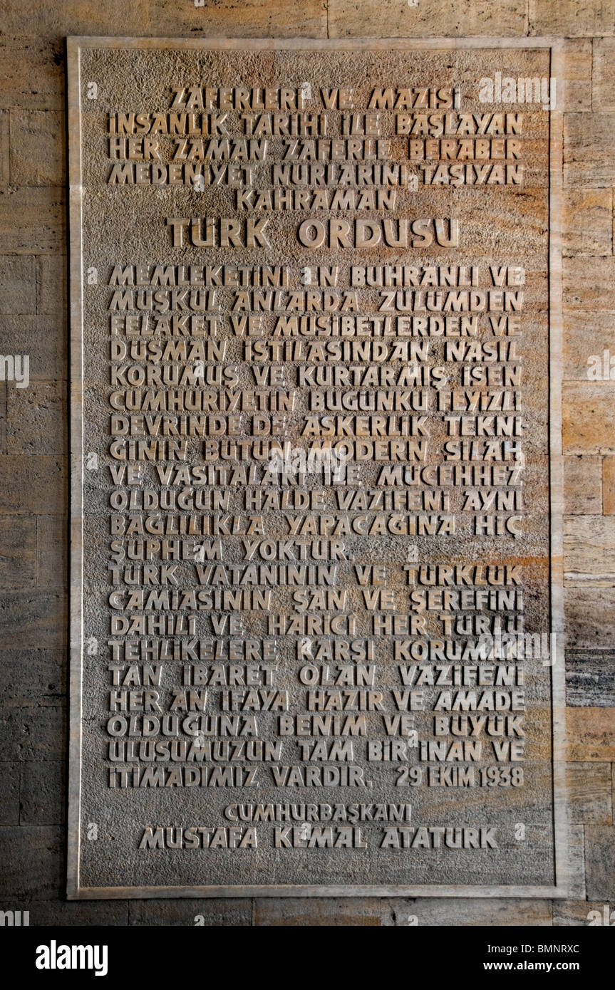 Ankara Anit Kabir mausolée de Mustafa Kemal Ataturk fondateur de la Turquie moderne Banque D'Images
