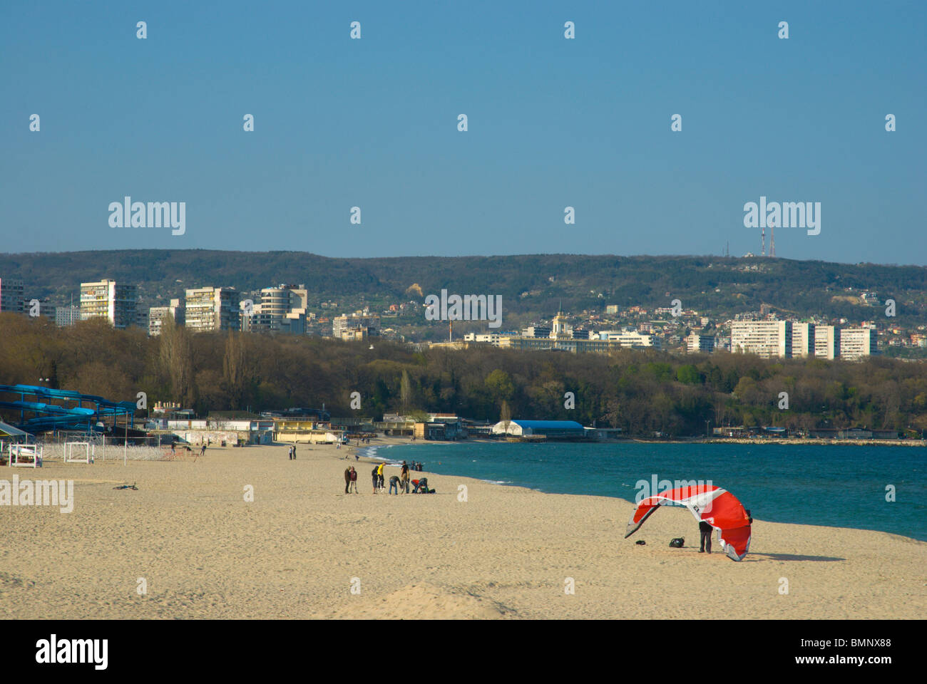 City beach Varna côte de la mer Noire Bulgarie Europe Banque D'Images