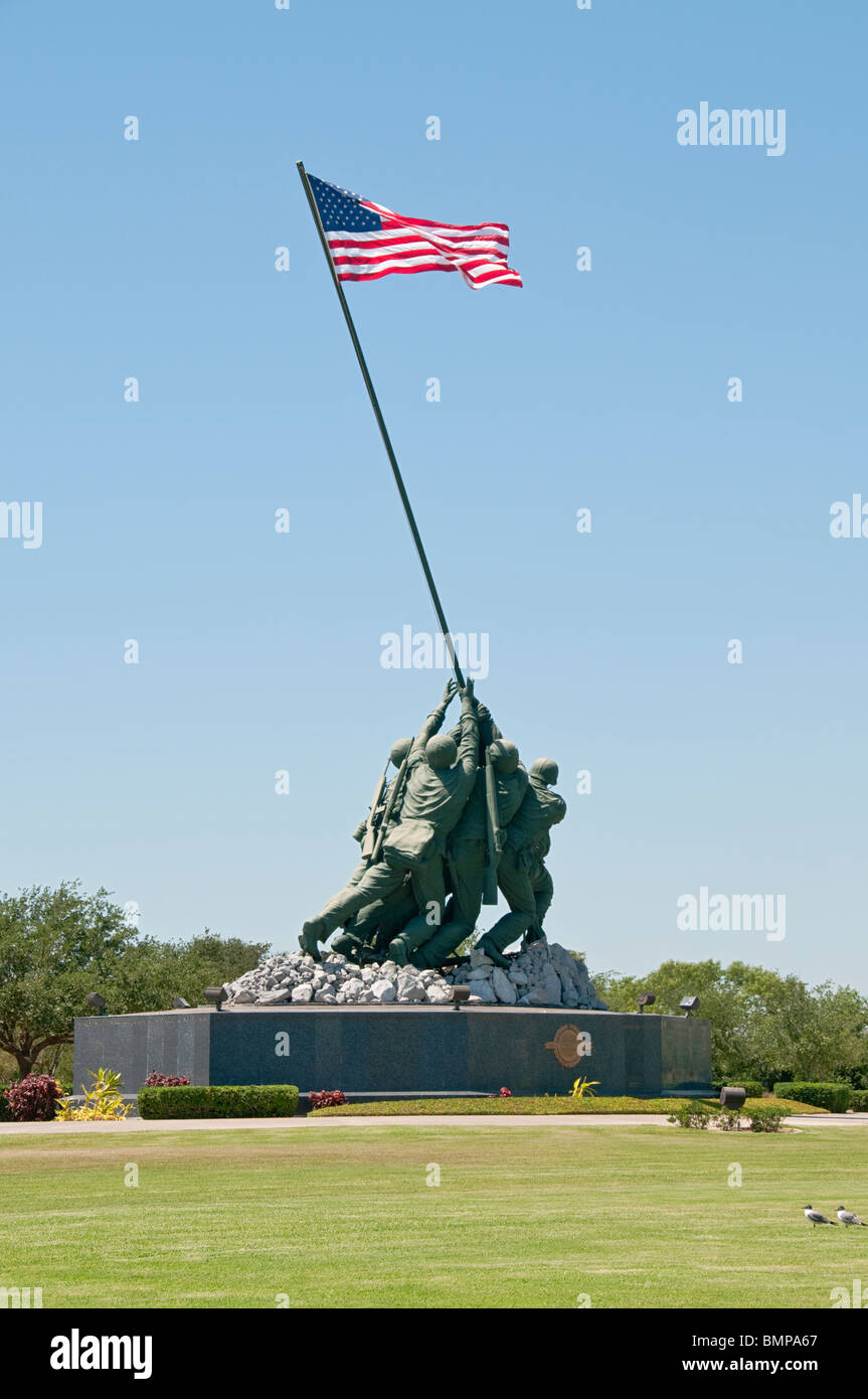 Texas, Harlingen, le Mémorial Iwo Jima, modèle de travail d'origine de la fameuse statue de bronze au cimetière national d'Arlington en Virginie Banque D'Images