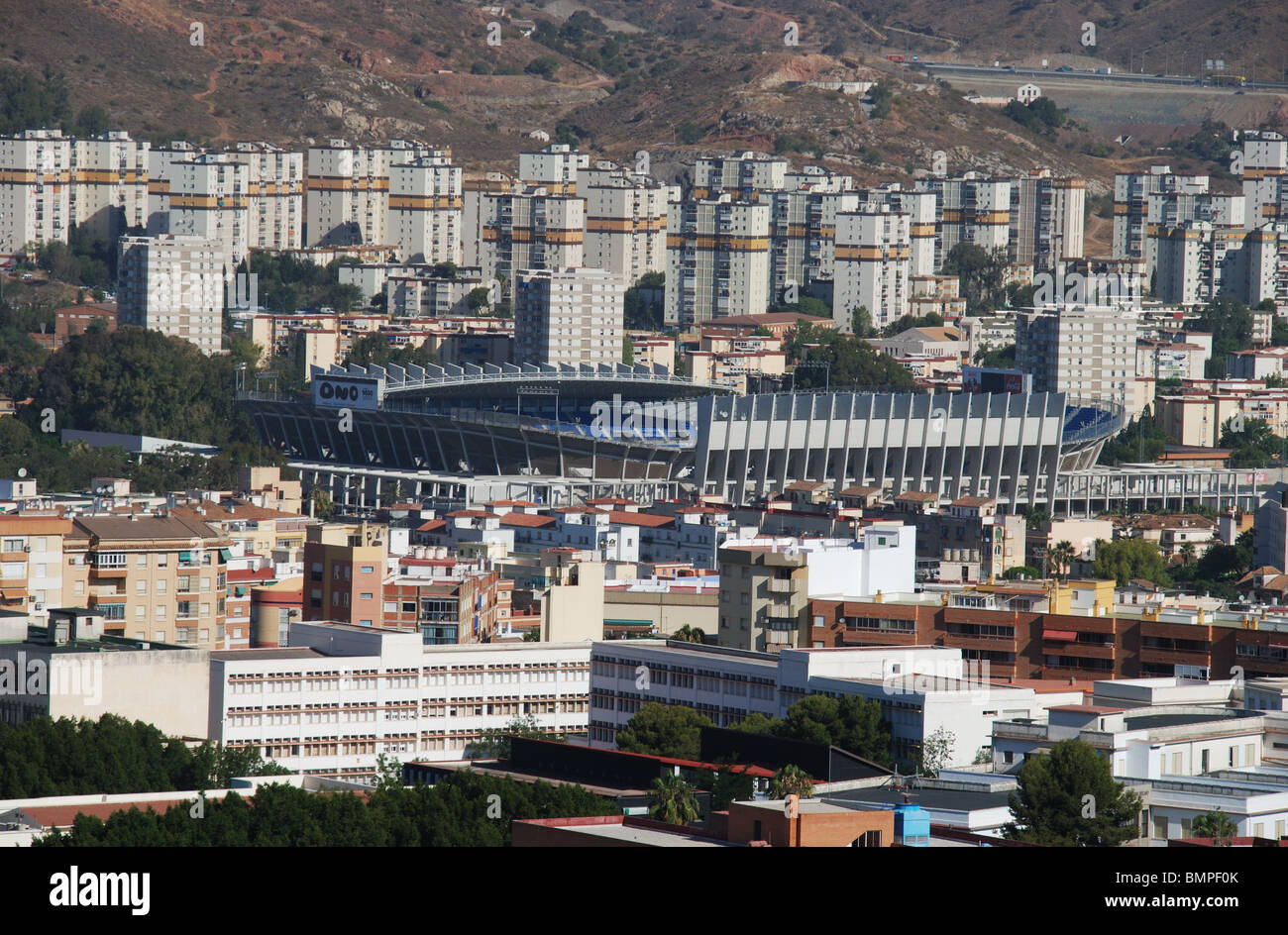 Football statium Rosaleda, Malaga, Costa del Sol, la province de Malaga, Andalousie, Espagne, Europe de l'Ouest. Banque D'Images