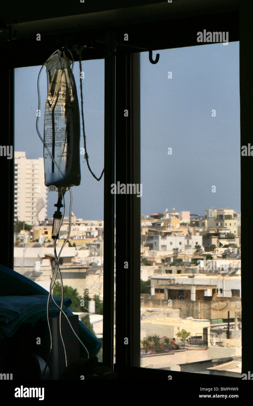 Israël, Infusion donnée à un patient Banque D'Images