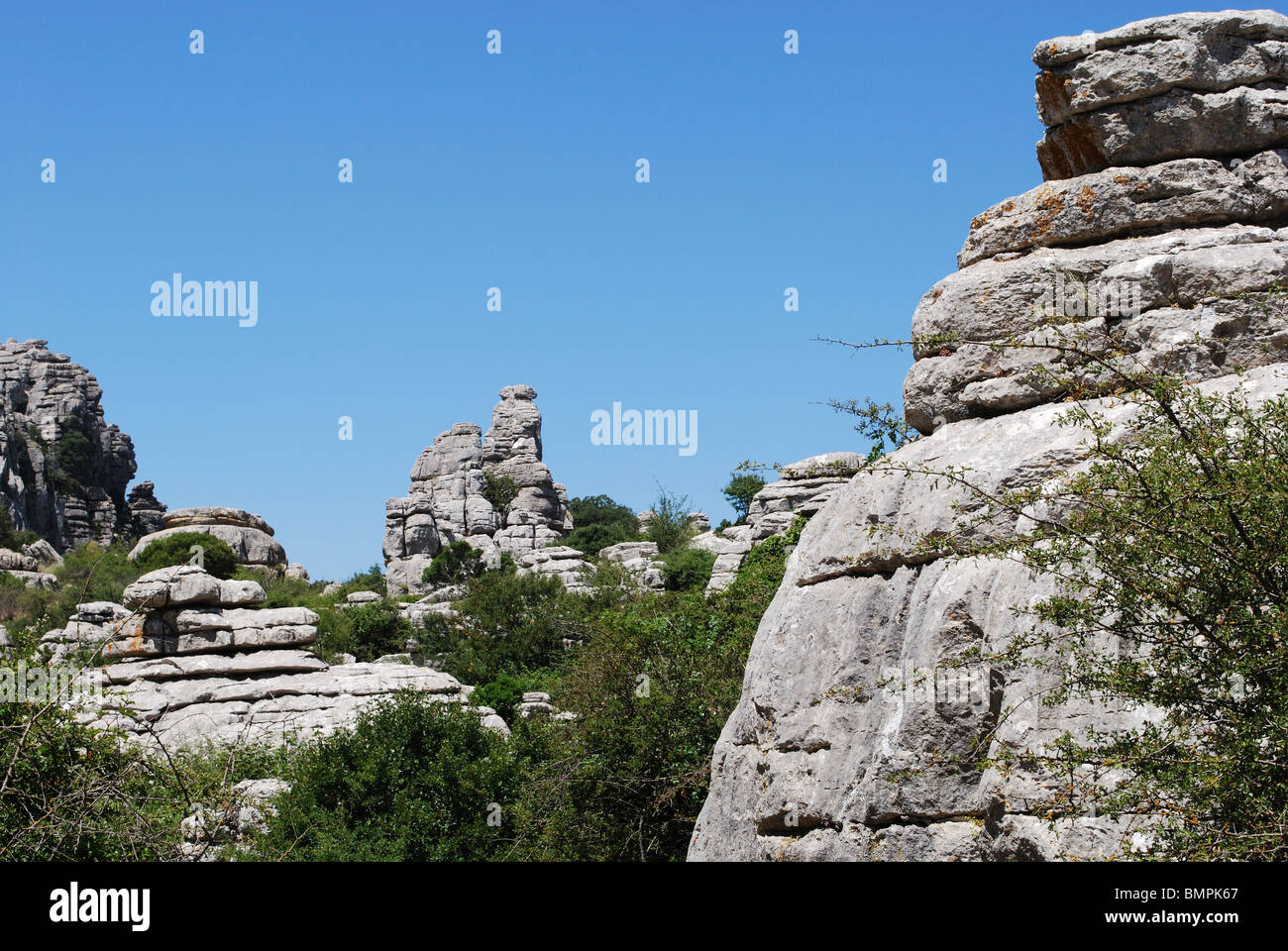 Parc national El Torcal, Torcal de Antequera, la province de Malaga, Andalousie, Espagne, Europe de l'Ouest. Banque D'Images