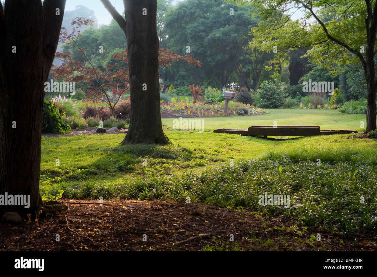 Vue des jardins botaniques sur le campus de l'Université du Tennessee, Knoxville Banque D'Images