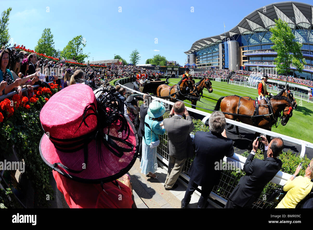 Le cortège royal dans la parade pendant deux jours de Royal Ascot 2010 Banque D'Images