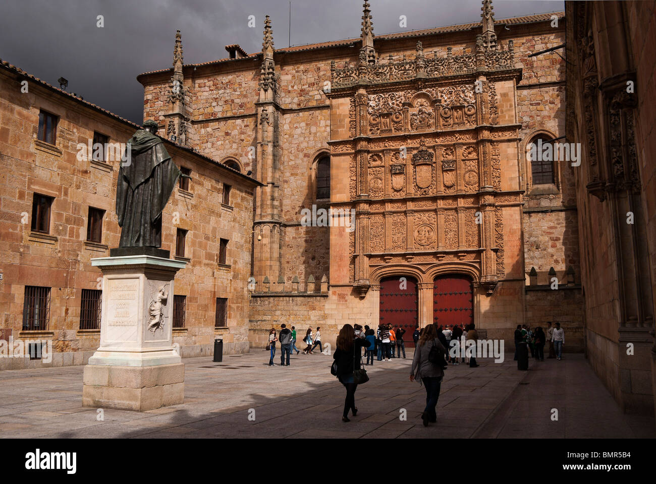 Façade de l'université de Salamanque la plus ancienne université d'Espagne Banque D'Images