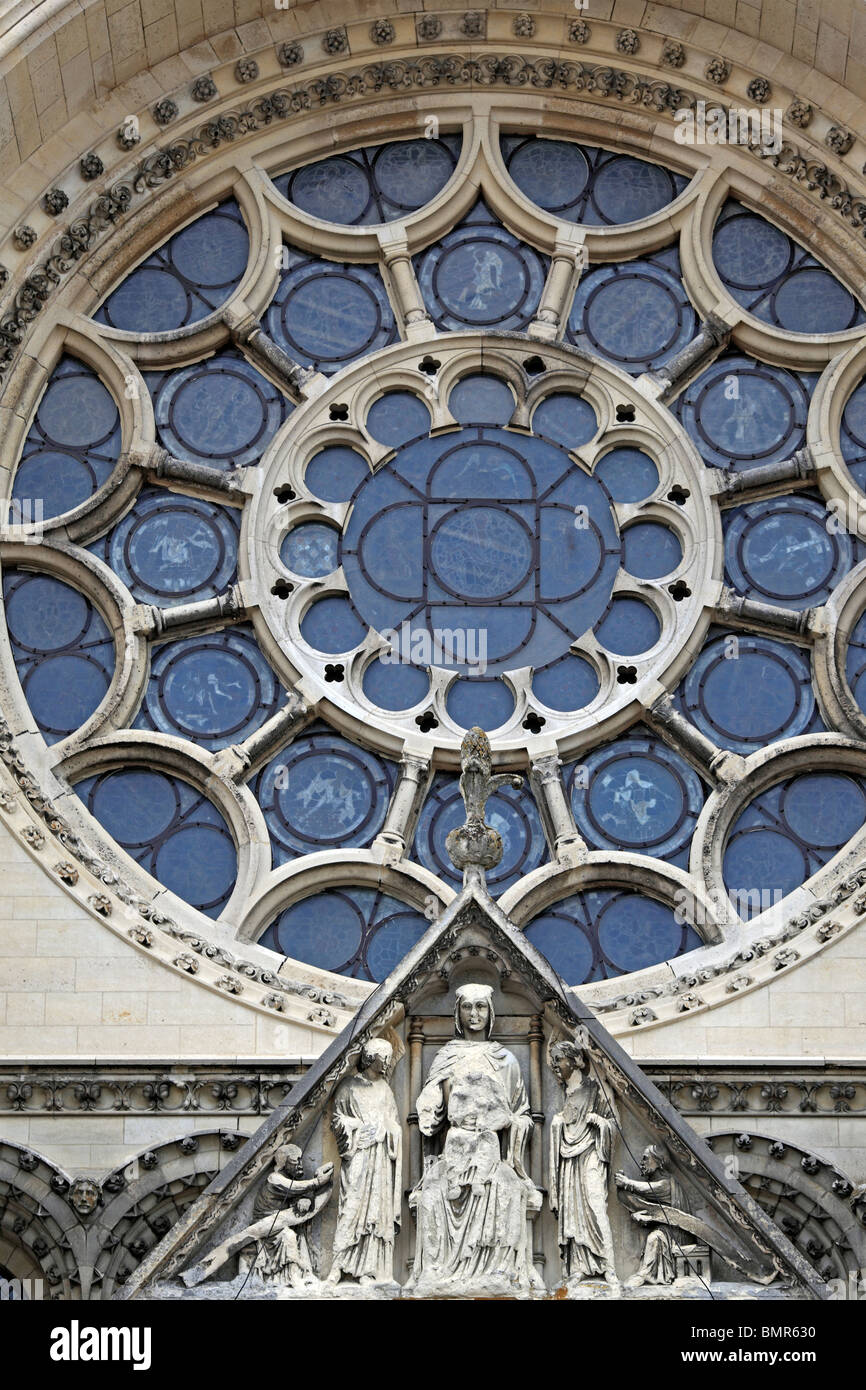 Cathédrale Notre-Dame de Laon, Laon, Aisne, Picardie, France Banque D'Images