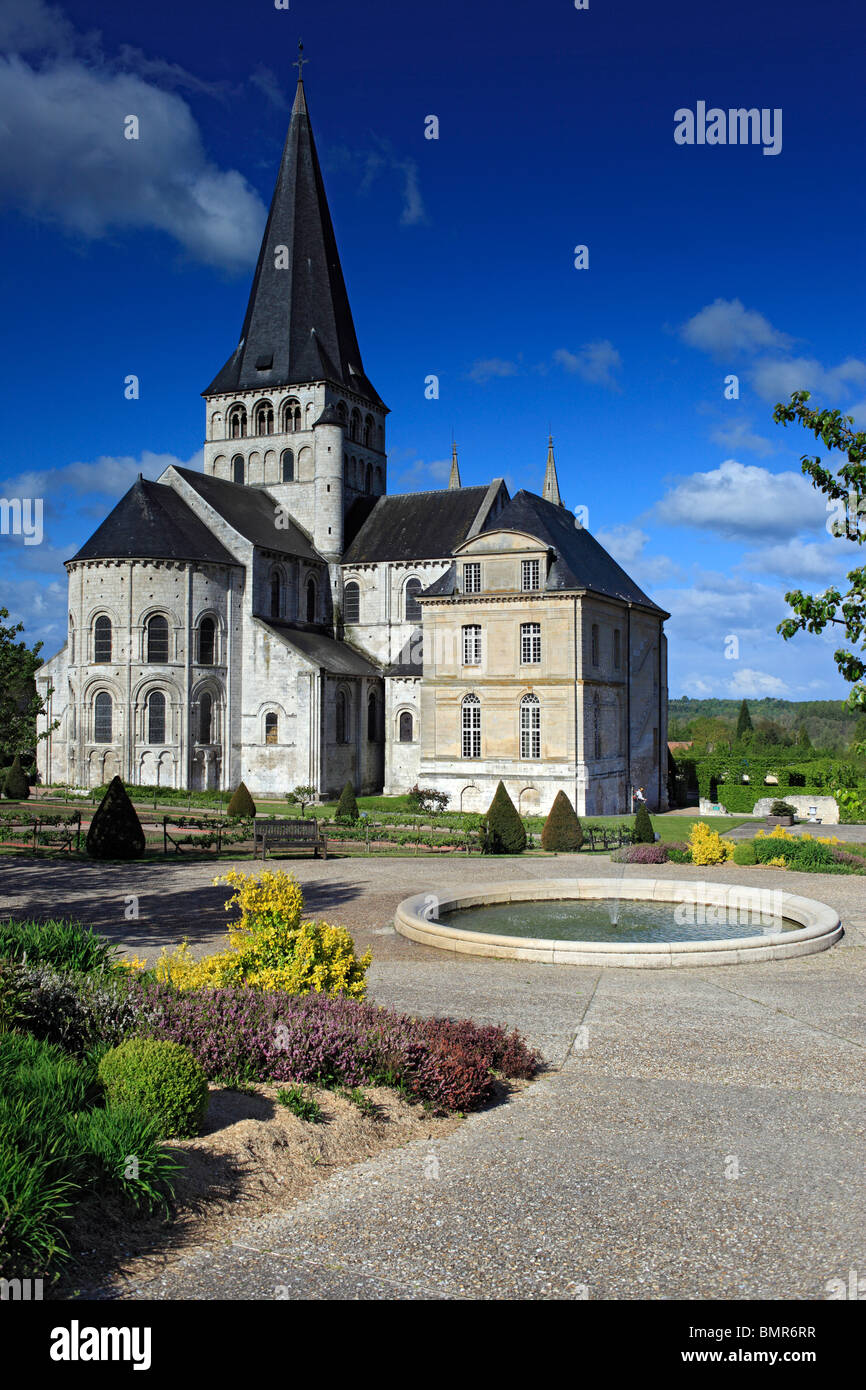 Église abbatiale St Georges, Montigny, Seine-Maritime, Haute-Normandie, France Banque D'Images