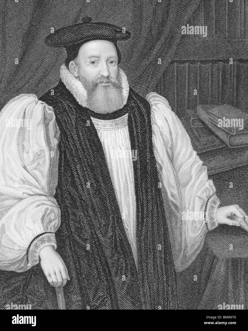 George Abbot (1562-1633) gravure sur des années 1800. English divin et l'archevêque de Canterbury. Banque D'Images