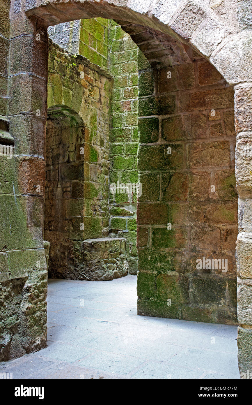 Abbaye, Mont Saint Michel, Manche, Basse-Normandie, France Banque D'Images