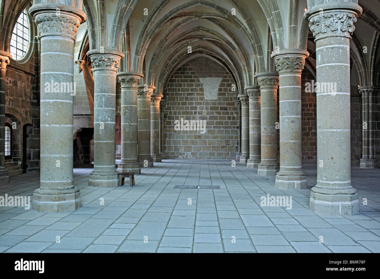Abbaye, Mont Saint Michel, Manche, Basse-Normandie, France Banque D'Images