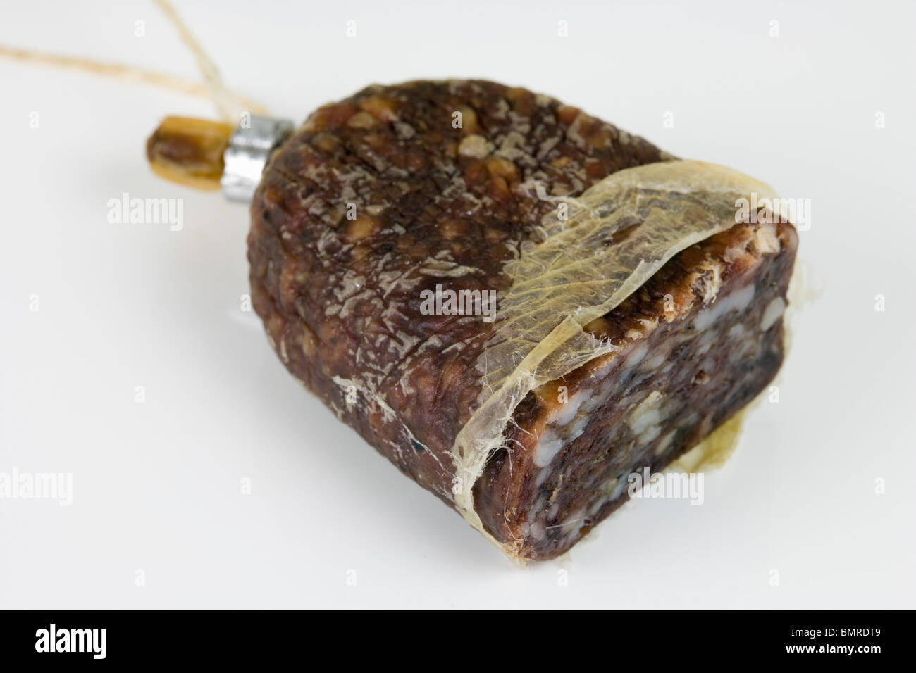 Morceau de saucisse fumée Banque D'Images