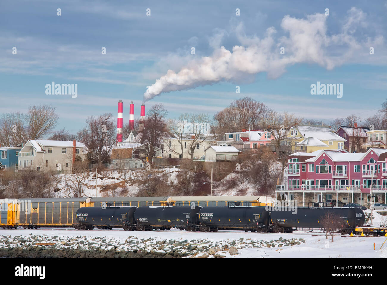 Au bord de l'hiver, de Dartmouth, en Nouvelle-Écosse. Une partie de la ville de Halifax. Banque D'Images