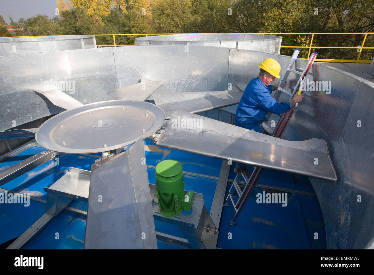 Projet d'énergie géothermique à Landau, de ventilateurs dans la centrale, Landau, Allemagne Banque D'Images