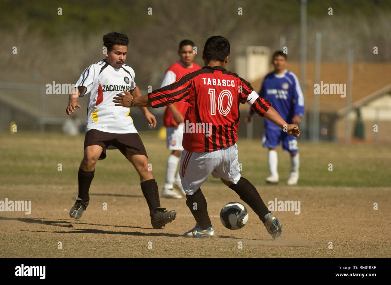 Action de la ligue de football amateur pour les résidents de mexico-américaines (citoyens et non-citoyens) vivant dans le centre du Texas Banque D'Images