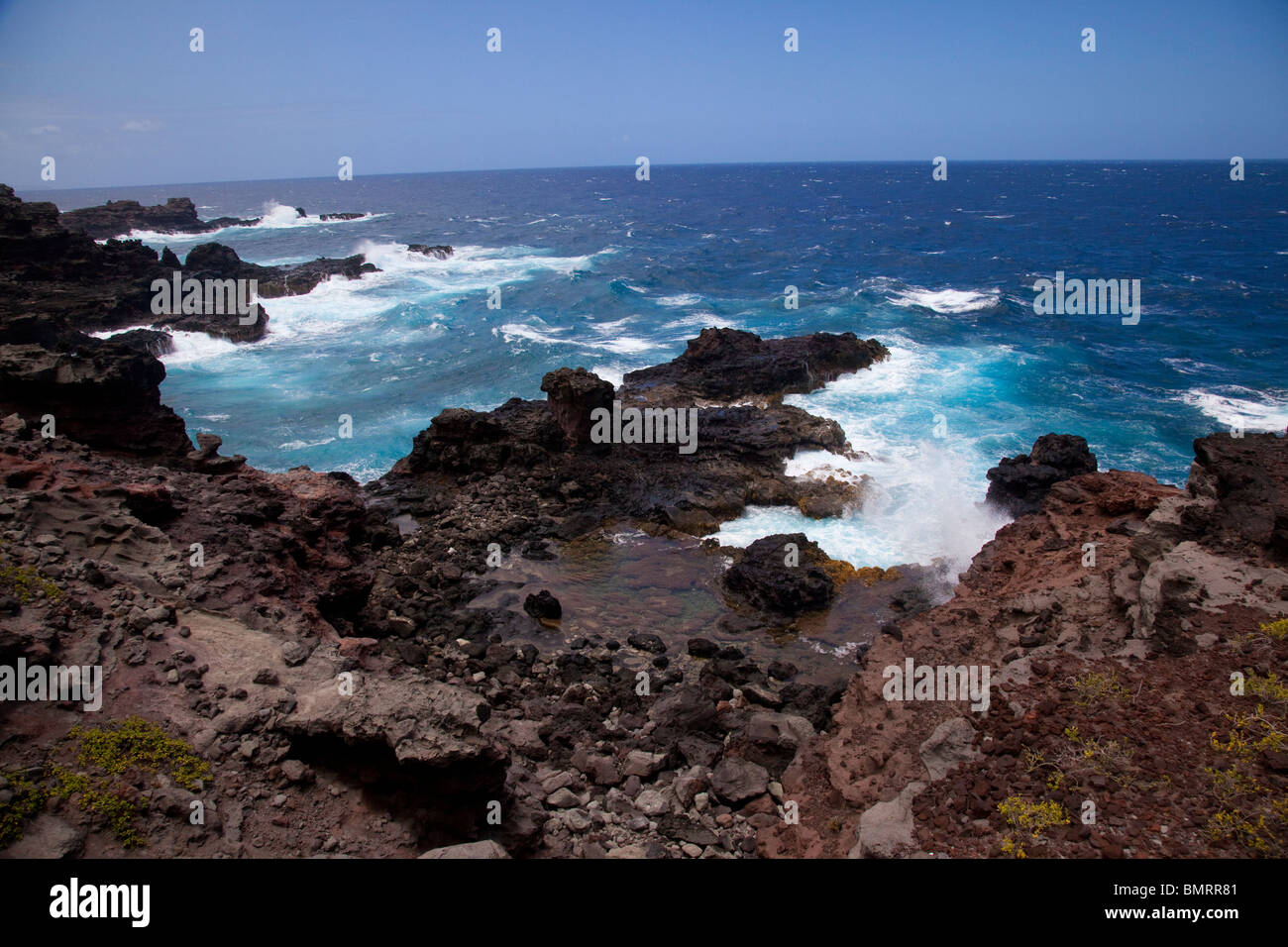 Les bassins de marée Bellstone,aka l'Olivine Pools, Maui, Hawaii Banque D'Images