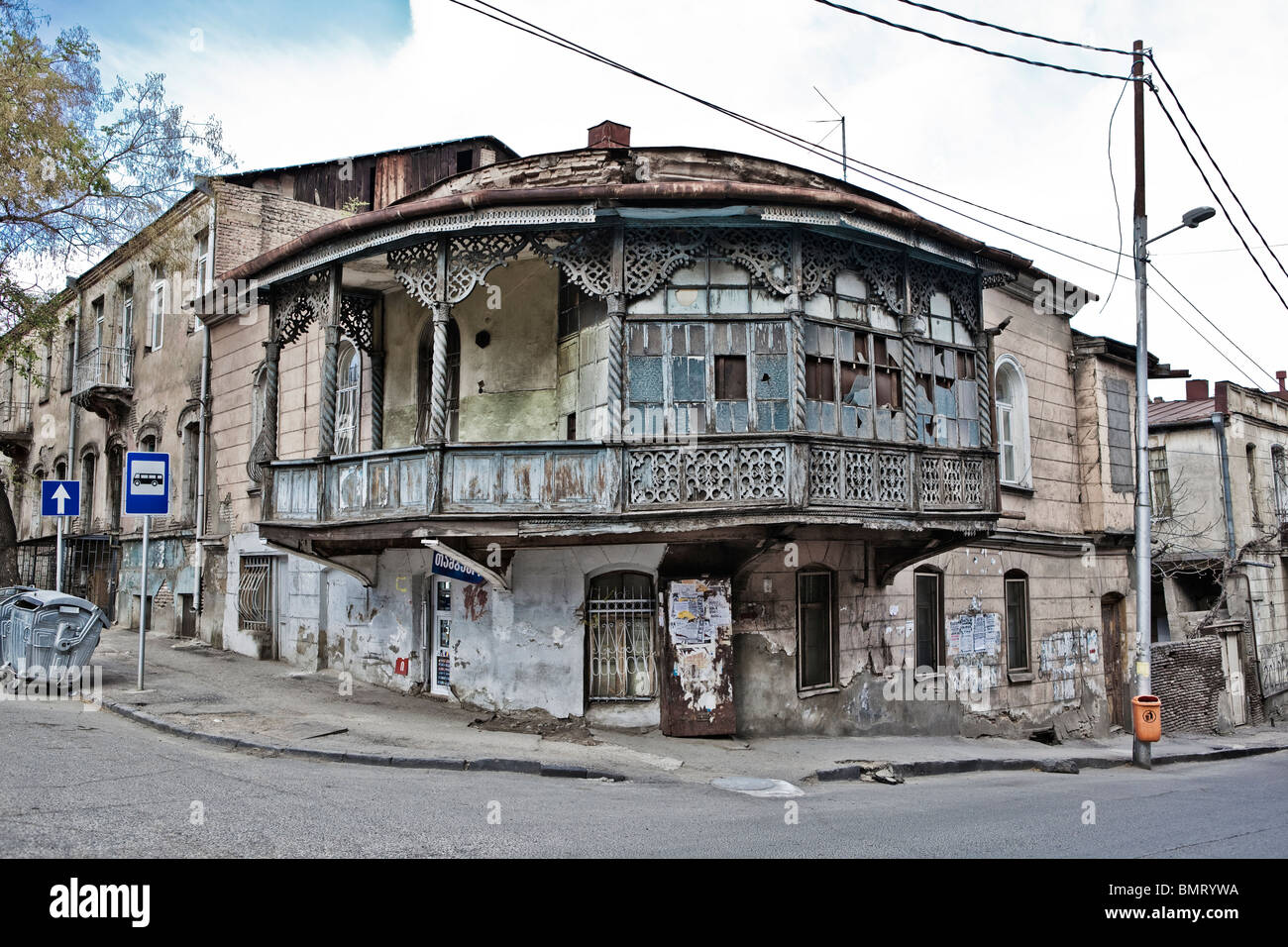 L'architecture Art Nouveau dans la vieille ville de Tbilissi, Géorgie Banque D'Images