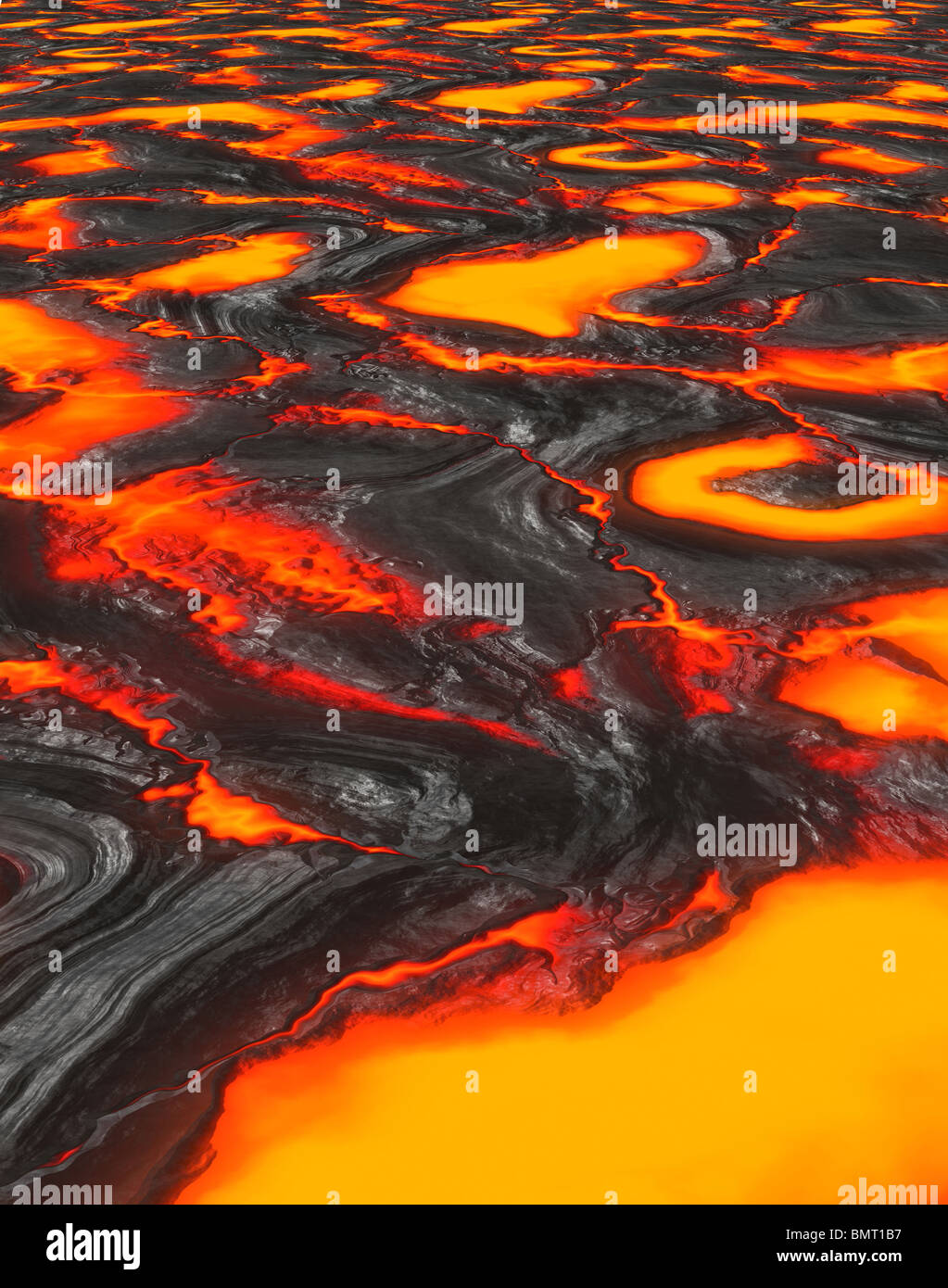 Illustration de la roche en fusion ou de lave du volcan magma Banque D'Images