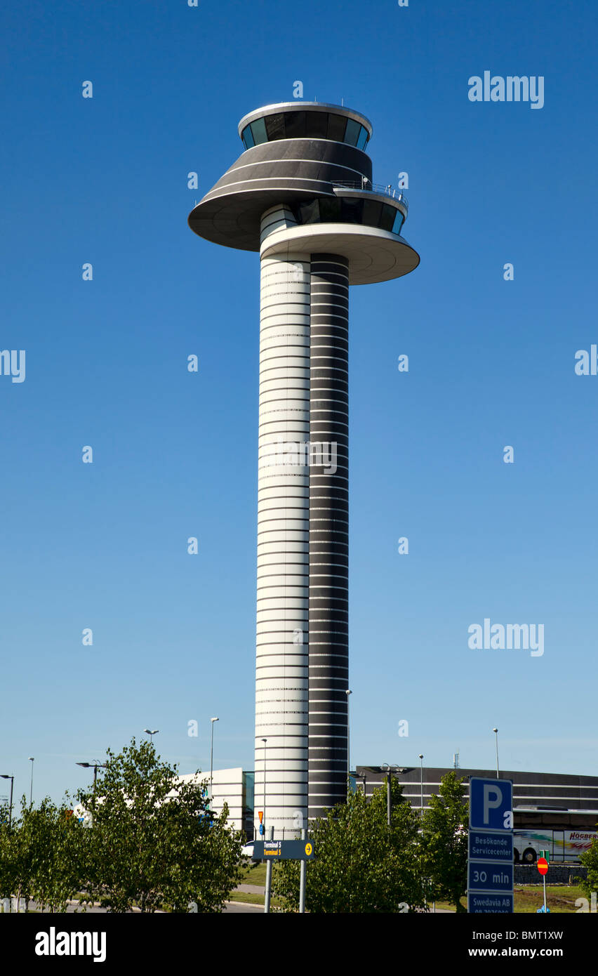 Tour de contrôle de l'air à l'aéroport d'Arlanda (Suède) Banque D'Images